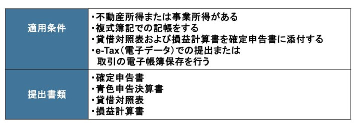 65万円控除を受けるための条件と提出書類