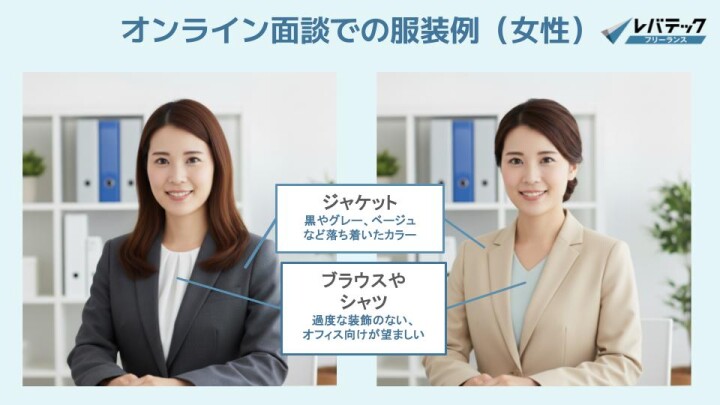 オンライン面談での女性の服装例