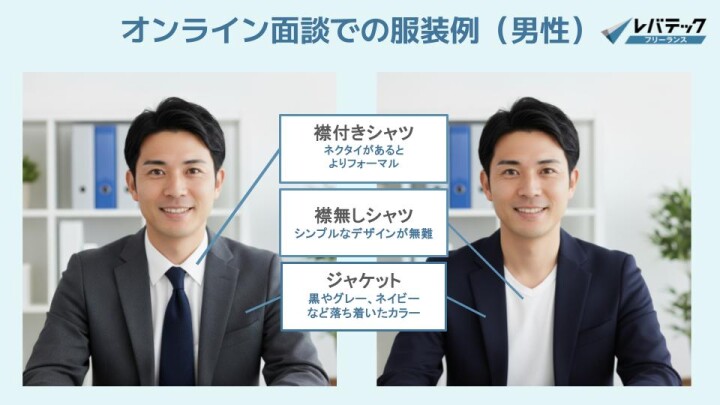 オンライン面談での男性の服装例